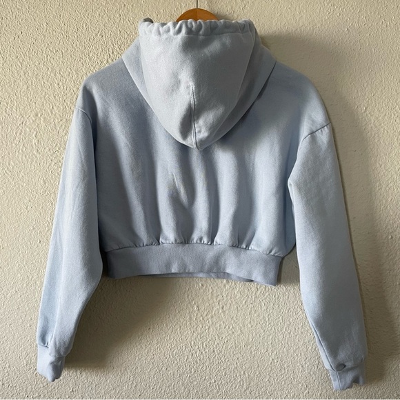 Levi's Laundry Day Cropped Hoodie Sweater Women’s XS Blue Relaxed Fit Skater - Picture 9 of 11